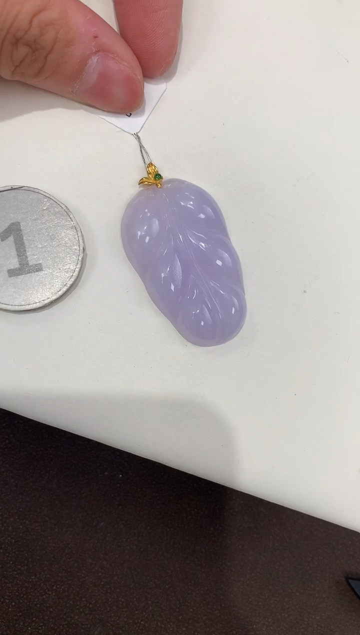 颈饰18K金镶嵌翡翠天然缅甸A货翡翠