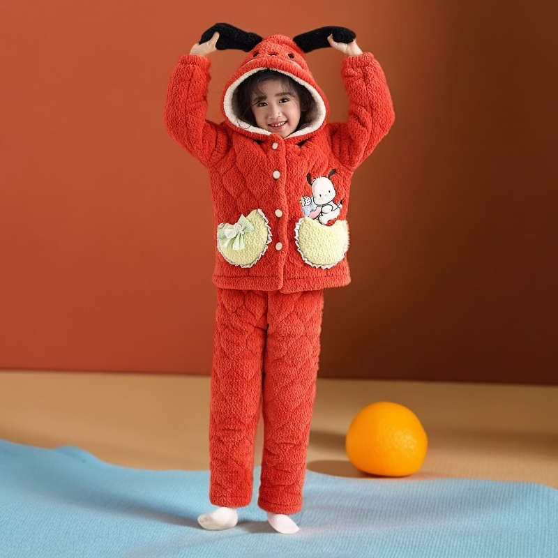 D3133#女童夹棉睡衣.可外穿可居家