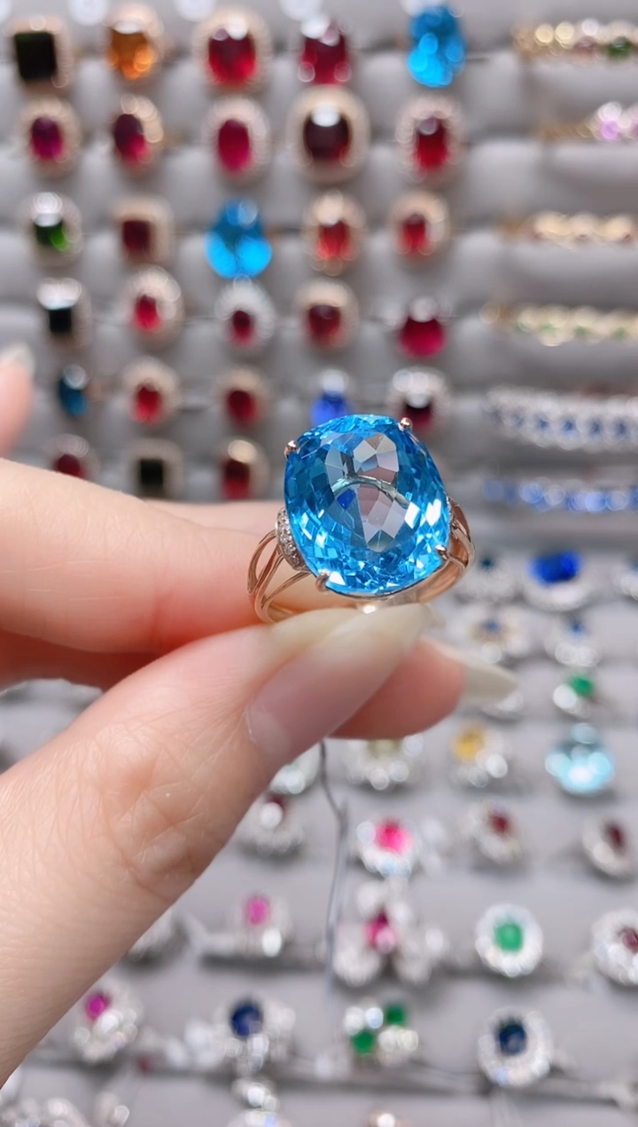 【闪购商品】托帕石18K金戒指18K金镶嵌1