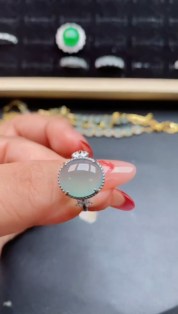 【闪购商品】翡翠戒指银S925镶嵌12121