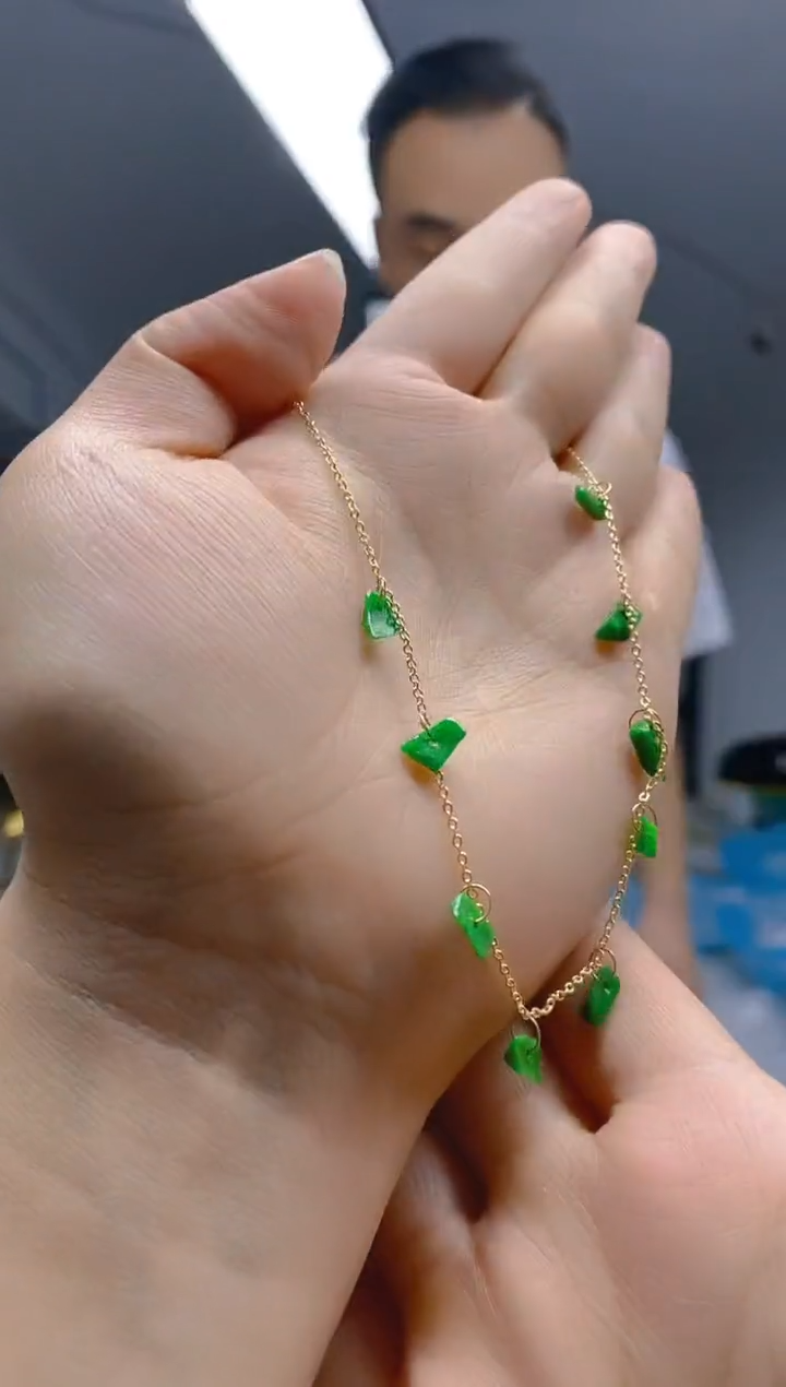 【闪购商品】翡翠耳饰合金0180翡翠锁骨链