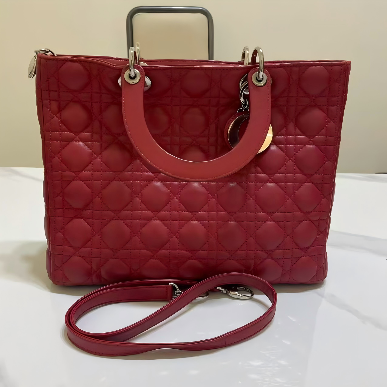 95新 DIOR/迪奥 09-06戴妃七格红色专柜价18000