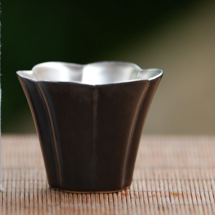 云由山坊外黑内银釉杯35ml