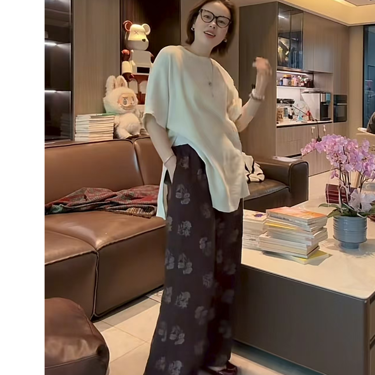 【超级红】全棉色织提花双层纱中古裤  家居服