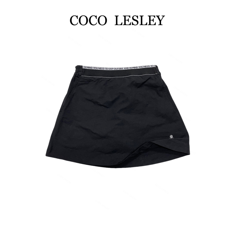 COCO LESLEY 显瘦简约高腰纯色街头半身裙7501