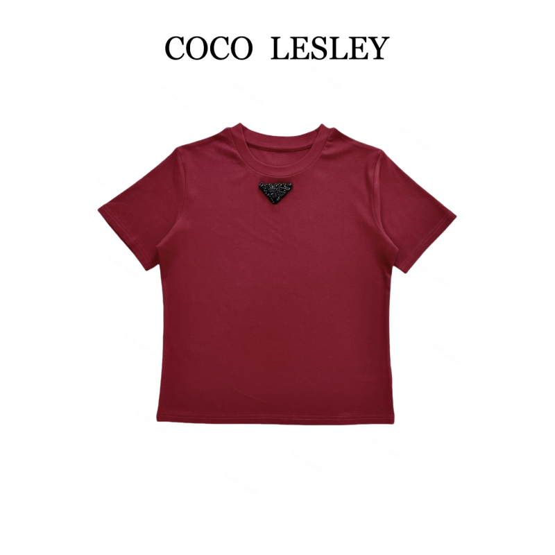 COCO LESLEY 简约显瘦小版圆领短袖T恤7333