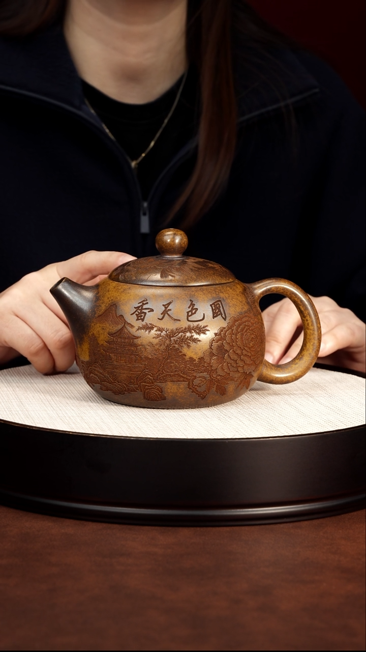 紫砂茶案宜兴紫砂 国色天香西施壶 龙骨金沙 李三妹 732