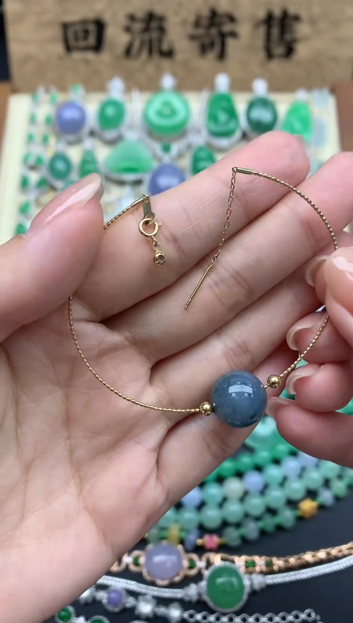 【闪购商品】翡翠手串18K金镶嵌327-中国好珍宝