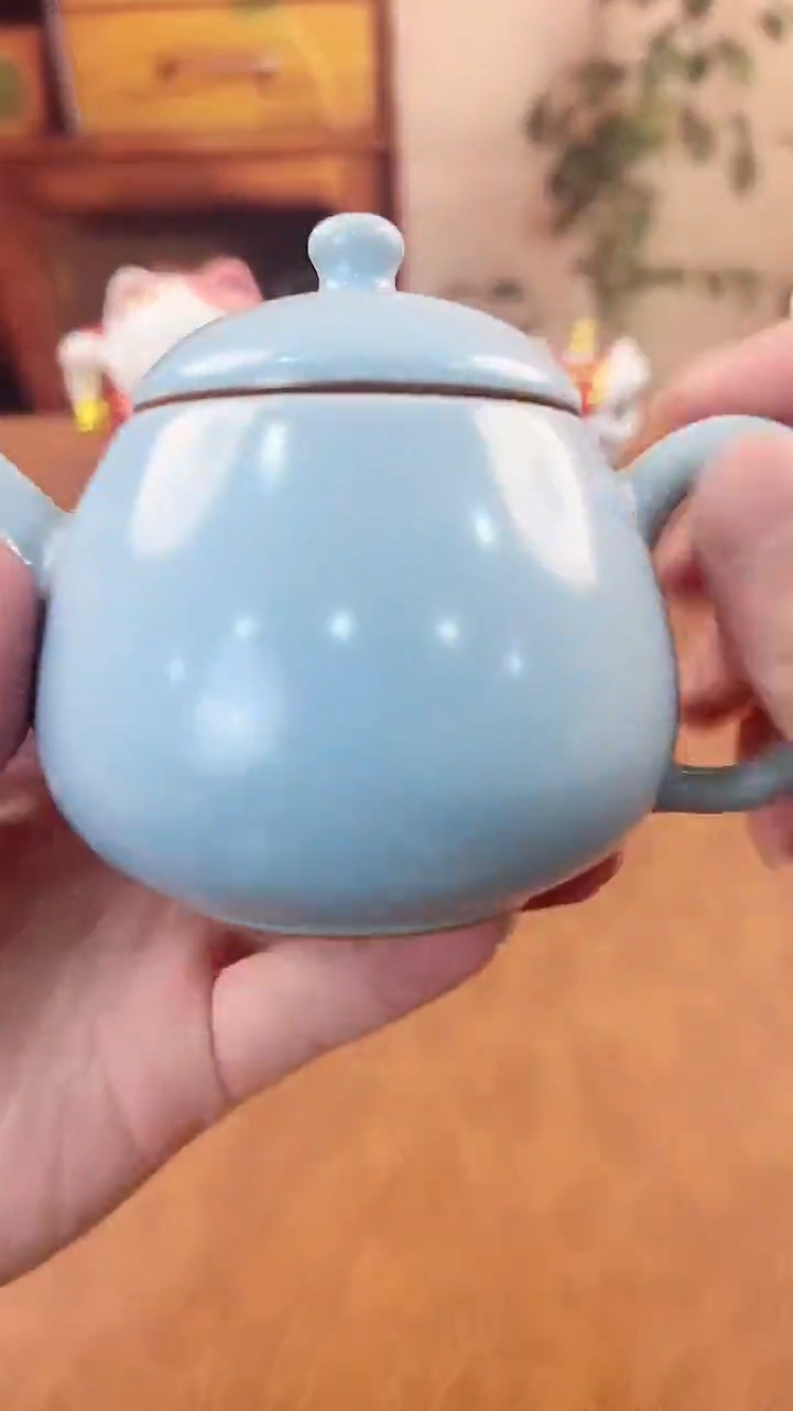 【闪购商品】茶具茶杯陶瓷周边天青色汝窑壶