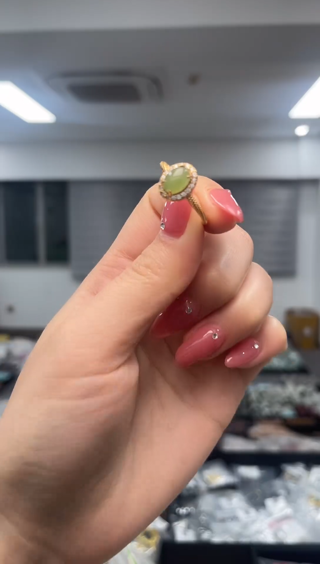 银S925镶嵌戒指和田玉（多样性发一件）