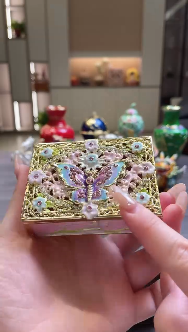 摆件七宝烧珐琅彩首饰盒