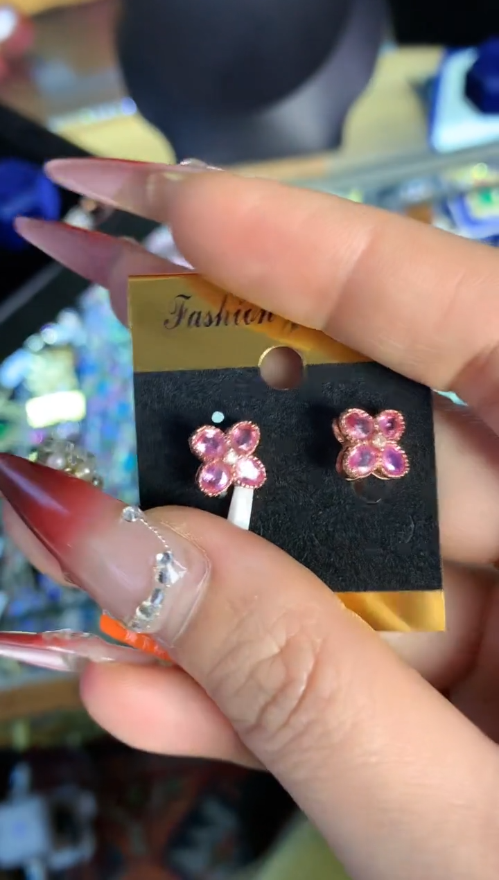 【闪购商品】彩色蓝宝石耳饰银S925镶嵌楚楚中古珠宝甄选不退换