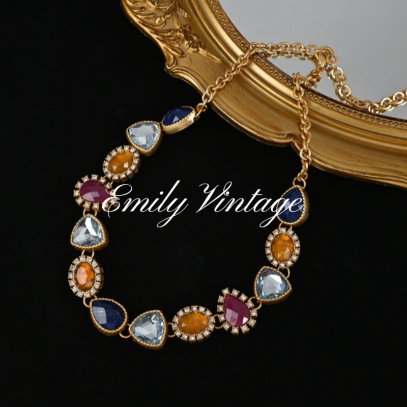 铜合金仿水晶项链  【3273】Emily Vintage珍藏款