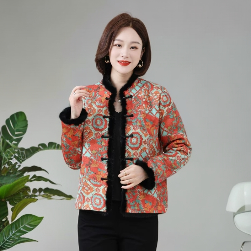 深圳南油重磅花萝缎万花筒双面穿水貂冬款保暖外套2025原创正版  