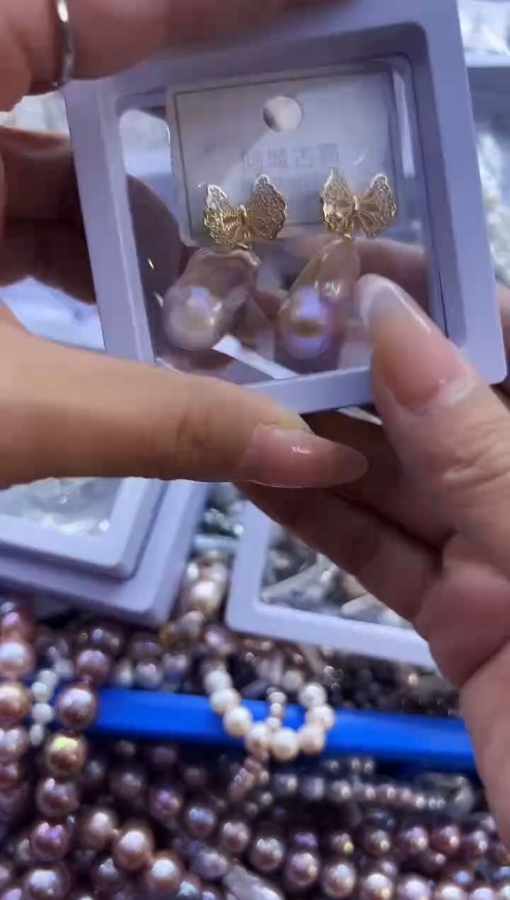 【闪购商品】淡水珍珠耳饰银S925镶嵌527