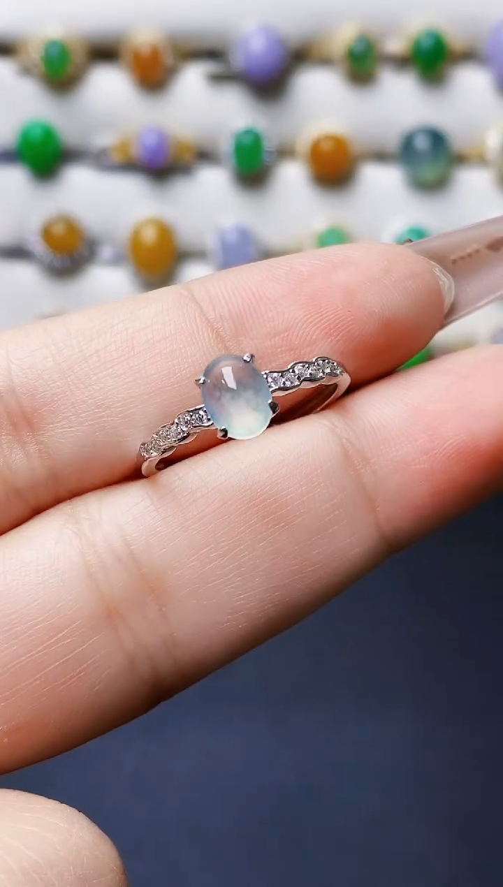 银S925镶嵌戒指翡翠1575