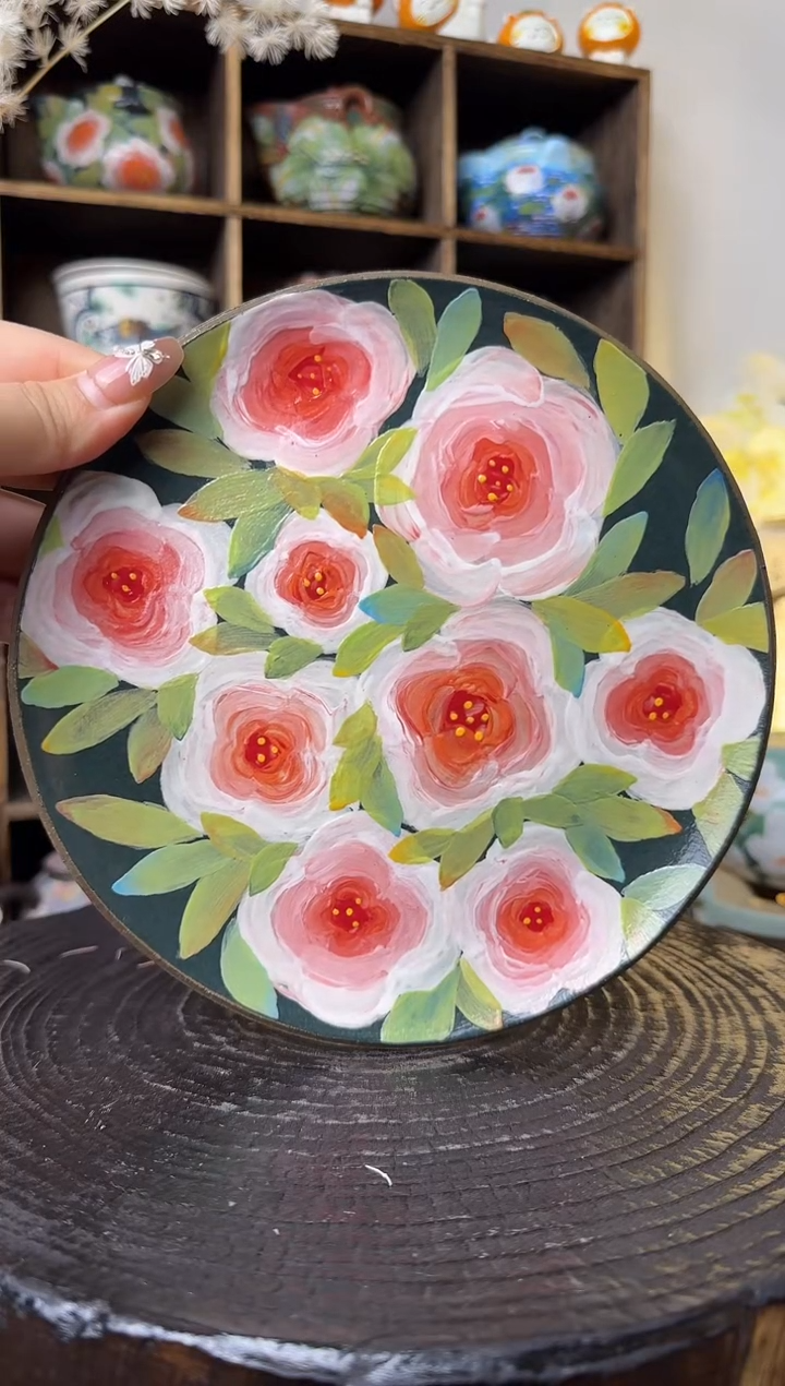 【闪购商品】石一暗夜玫瑰大茶盘