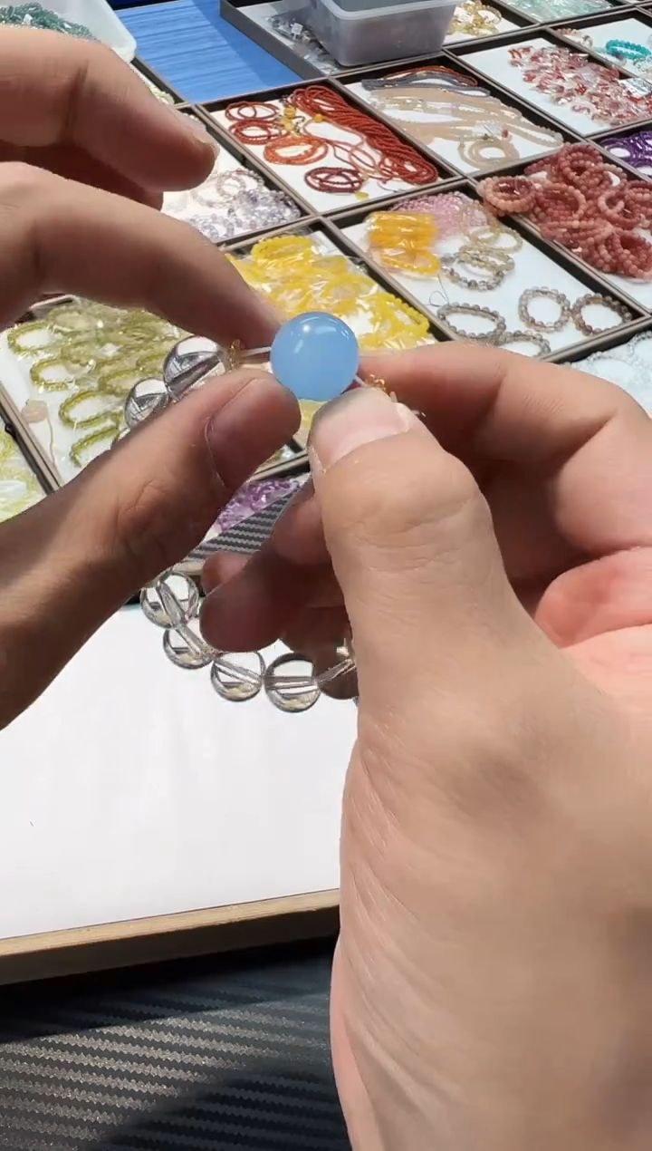 （露丝款）白水晶卡12毫米设计款手串