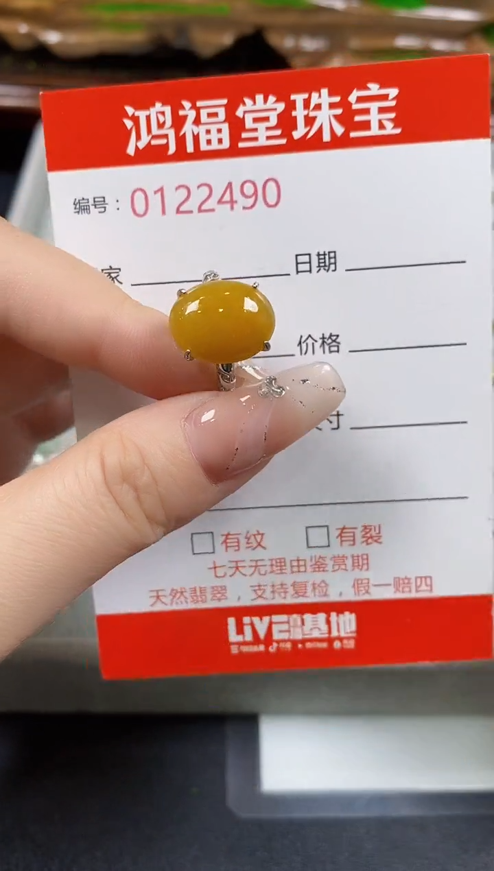翡翠戒指银S925镶嵌2490