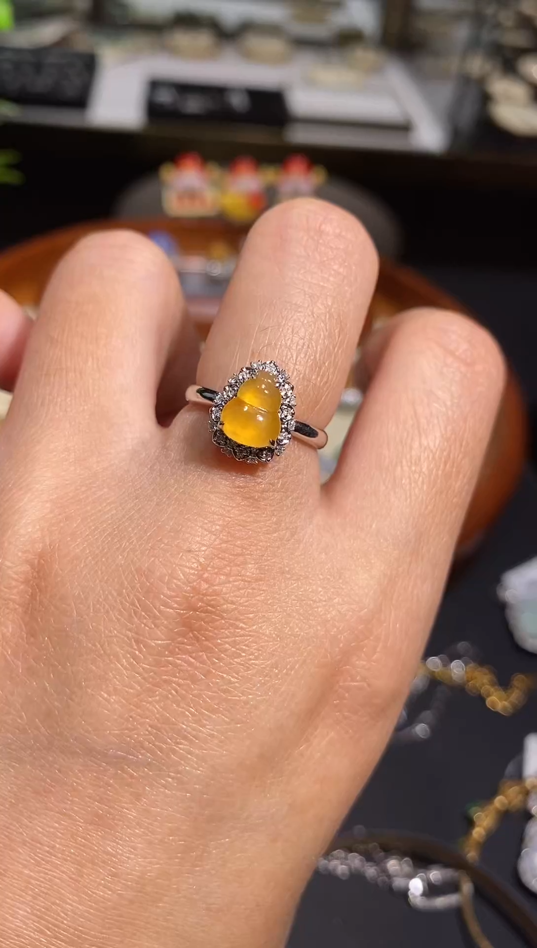 【闪购商品】翡翠戒指18K金镶嵌戒指