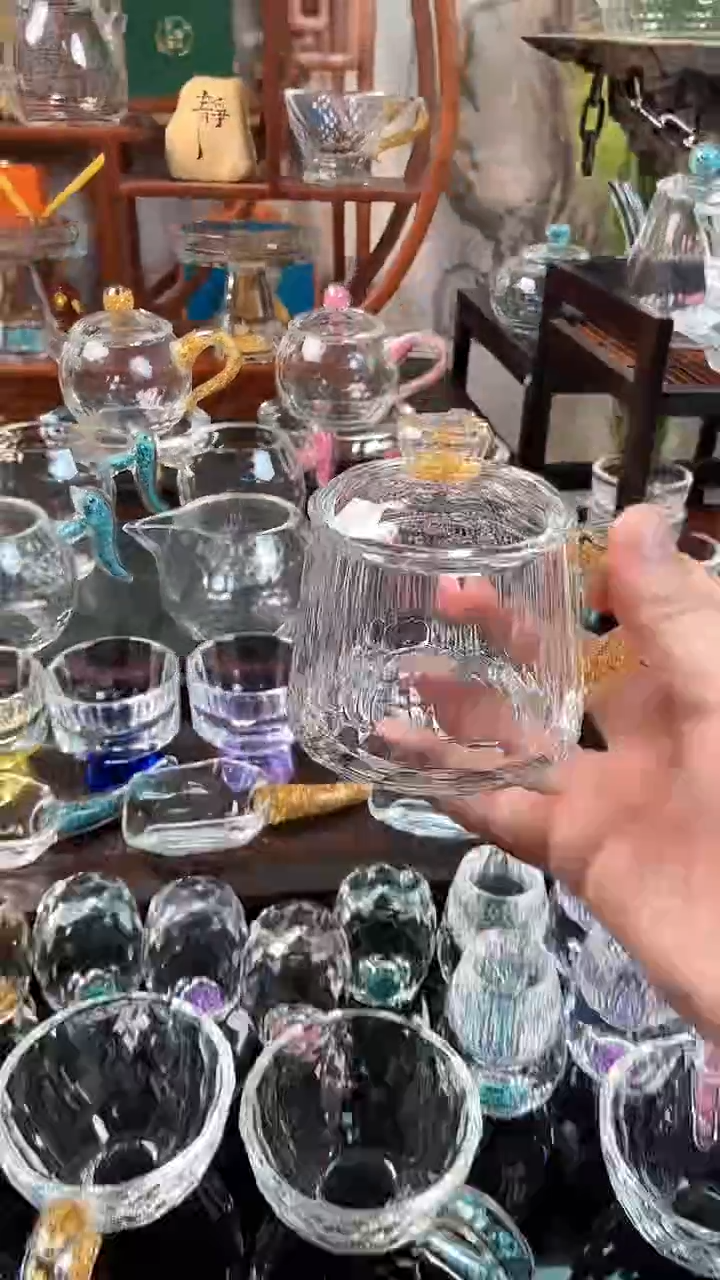 【闪购商品】水晶金箔梯形办公杯