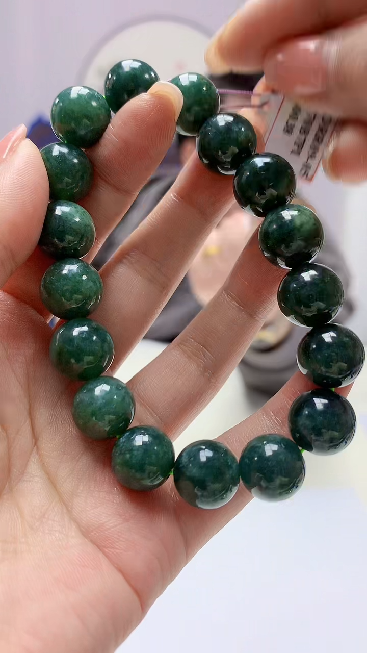 【闪购商品】定制翡翠未镶嵌5060ms-毛货手串23