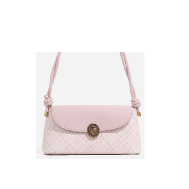 单肩包通勤风斜挎款磁吸扣经典小众格纹时尚ID2301FS