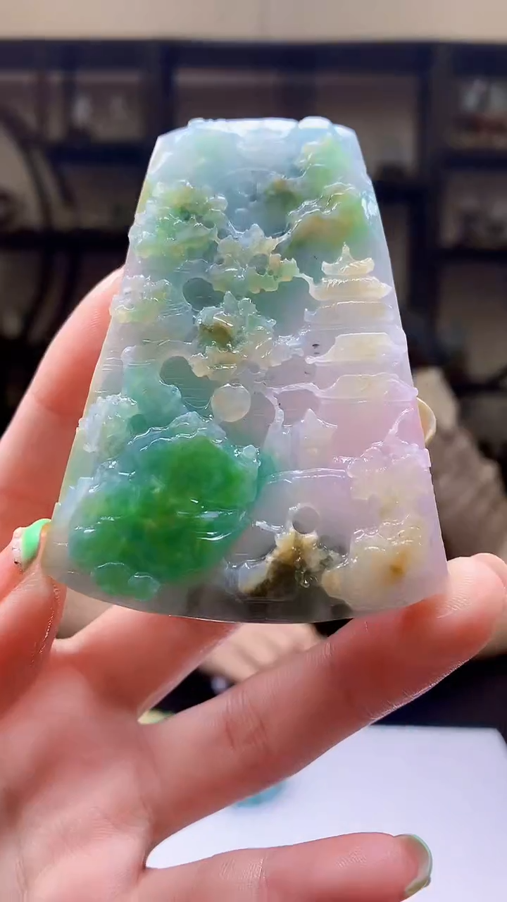 定制翡翠未镶嵌但***久1027ry-毛货挂件