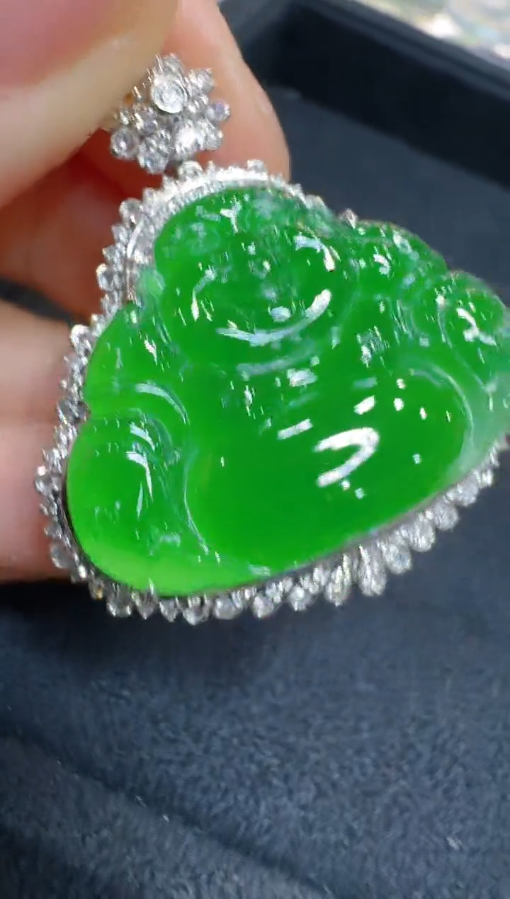 翡翠18K金镶嵌吊坠(不含链)多样性团购发一件