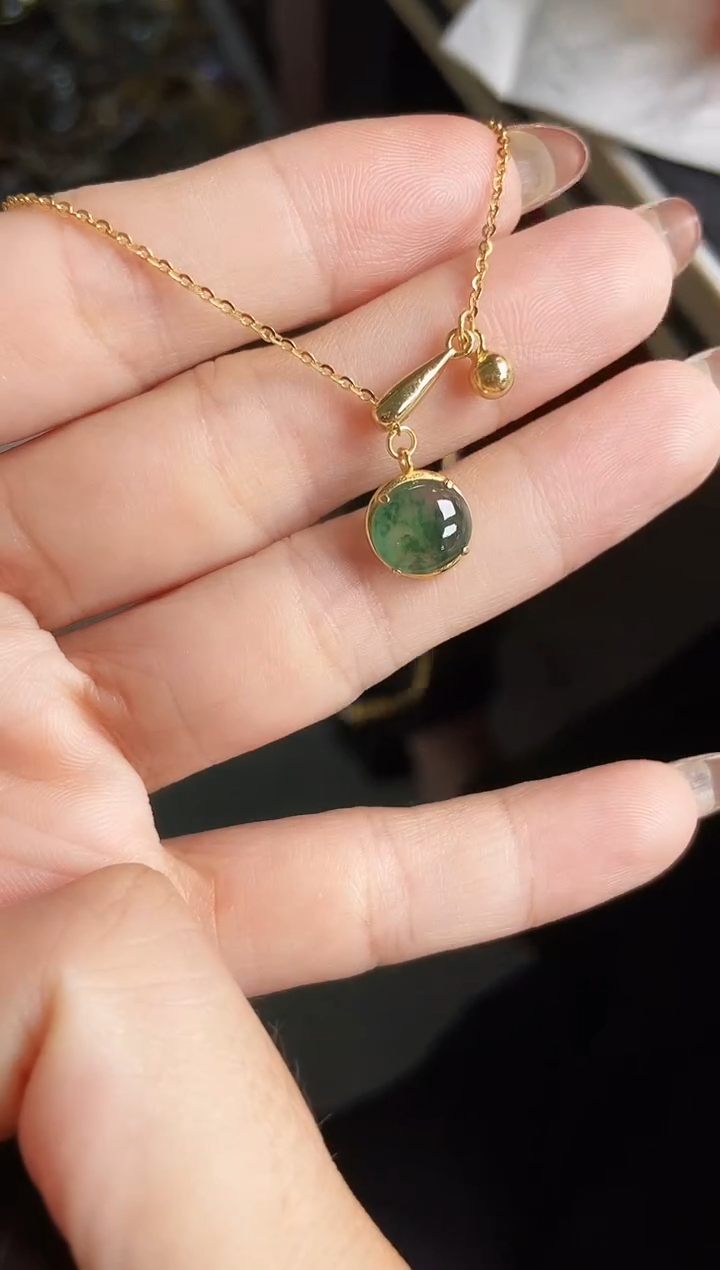 颈饰银S925镶嵌翡翠21