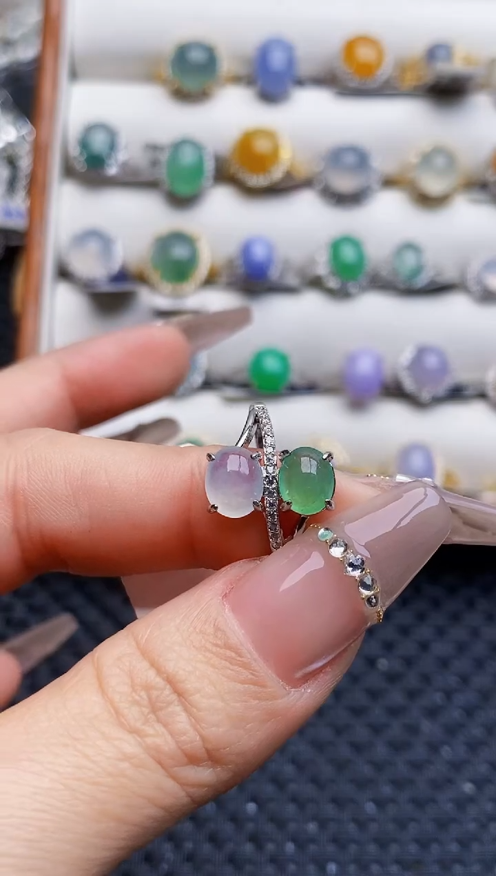 银S925镶嵌戒指翡翠8315