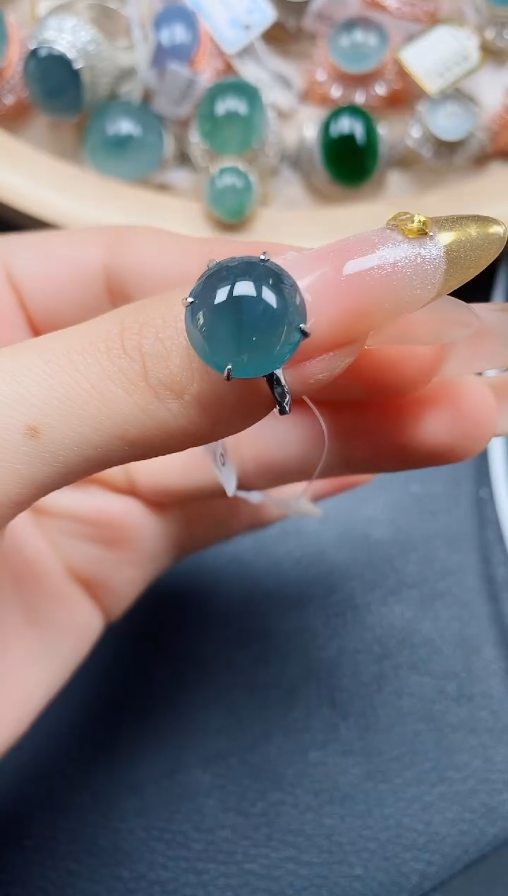 【闪购商品】翡翠戒指银S925镶嵌翡翠