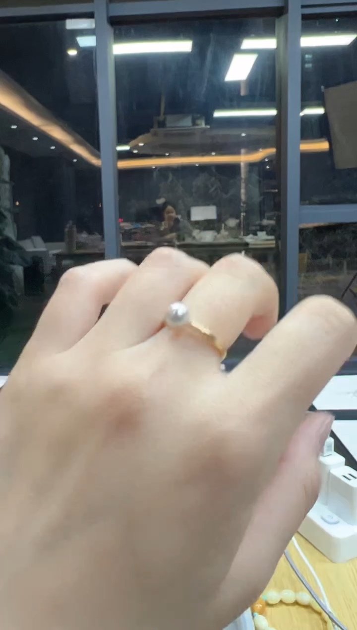 【闪购商品】海水珍珠戒指银S925镶嵌GSJ5999海水珍珠戒指