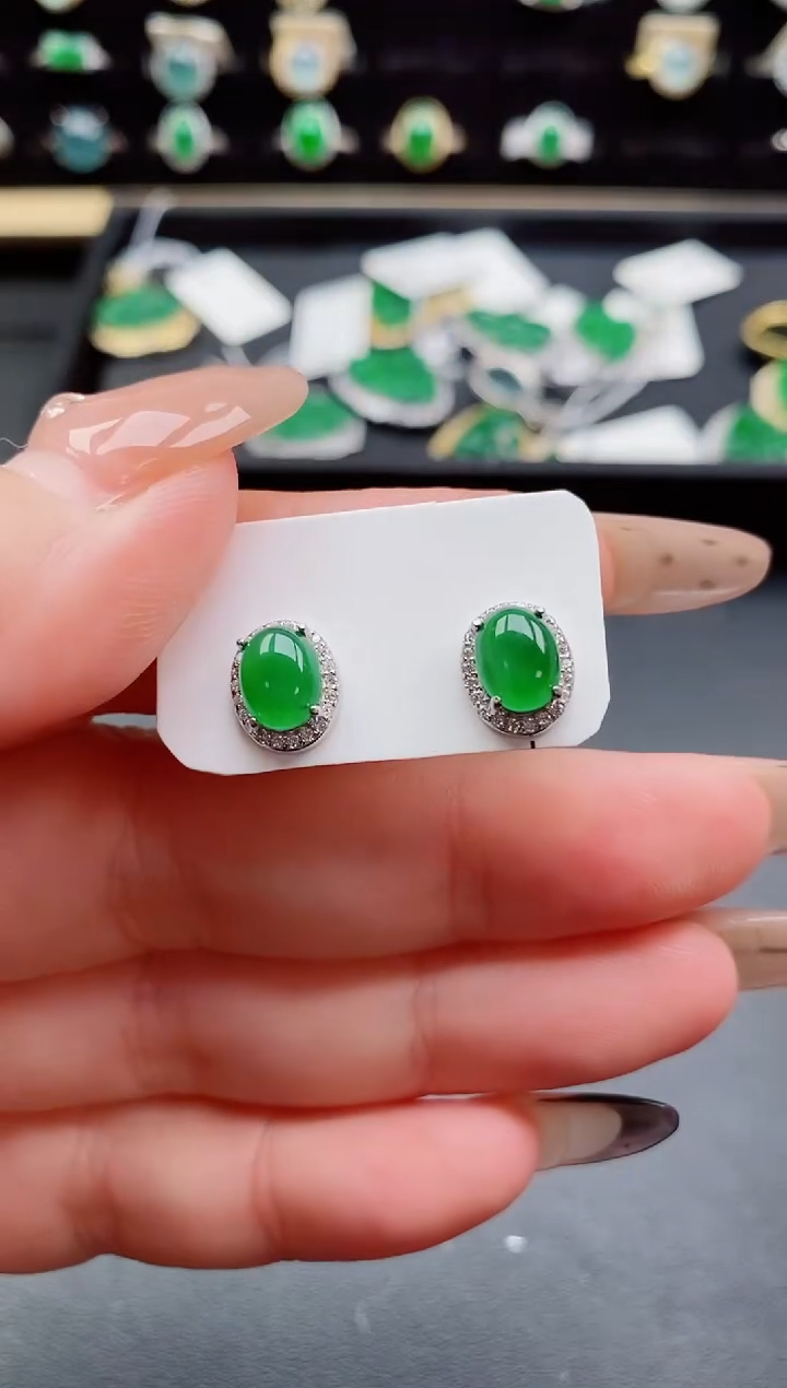 银S925镶嵌戒指翡翠1