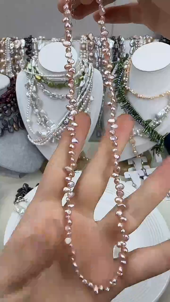 项链银S925镶嵌淡水珍珠1