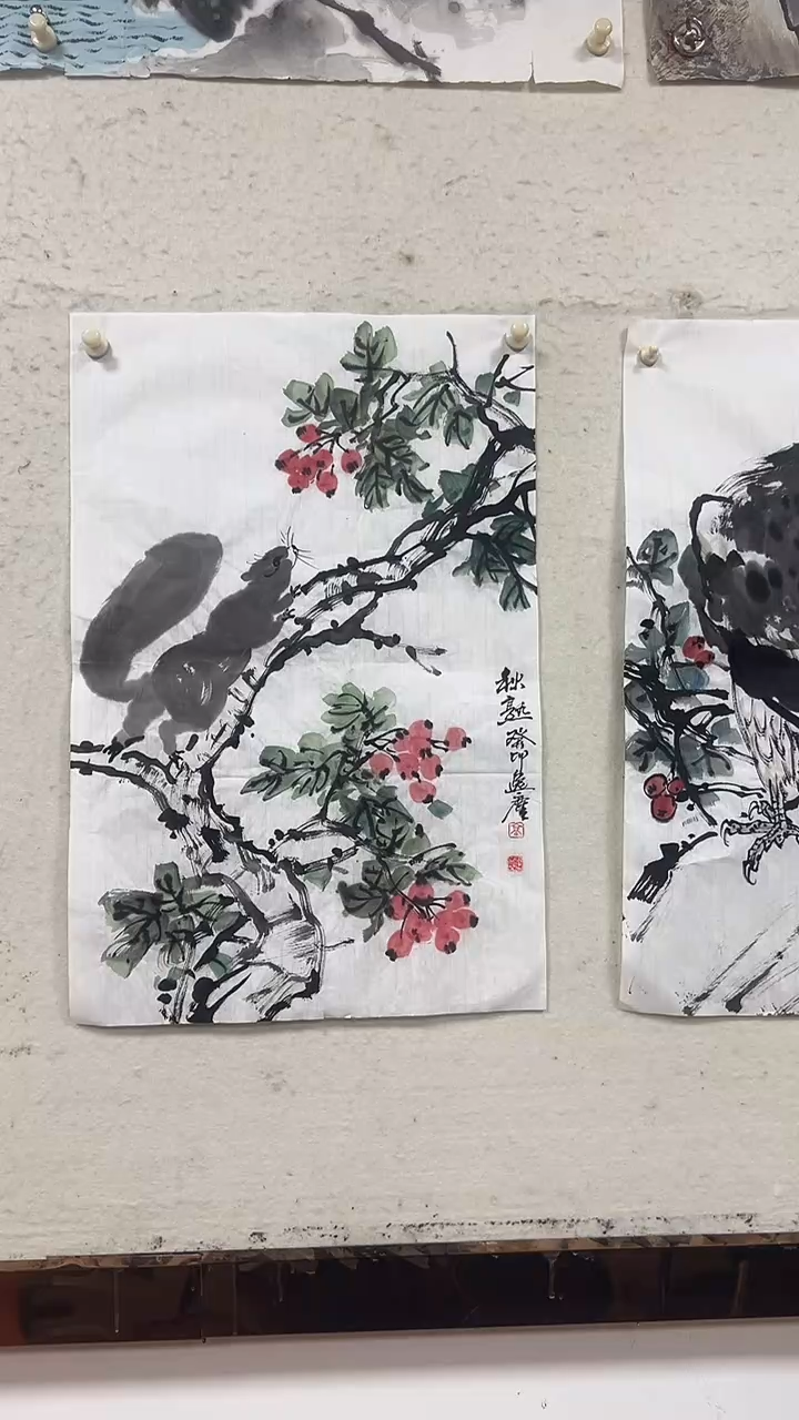 【闪购商品】国画高勇利老师四尺三开花鸟画