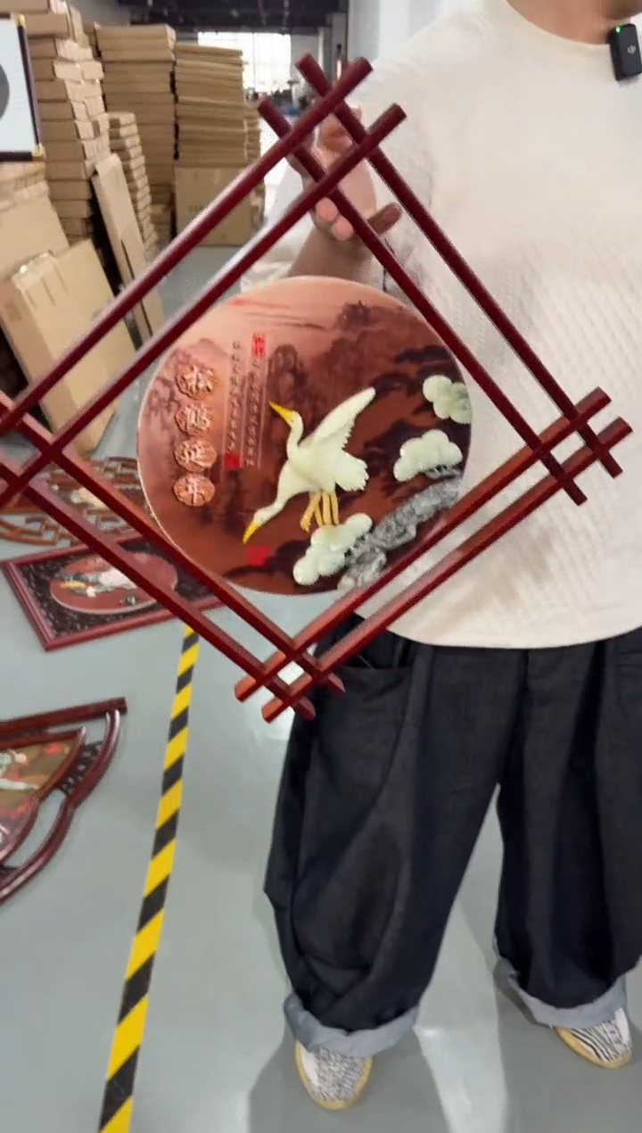 横款松鹤延年井子框