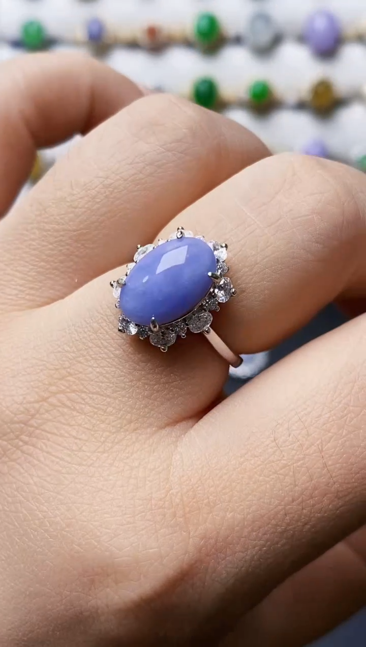 银S925镶嵌戒指翡翠0245