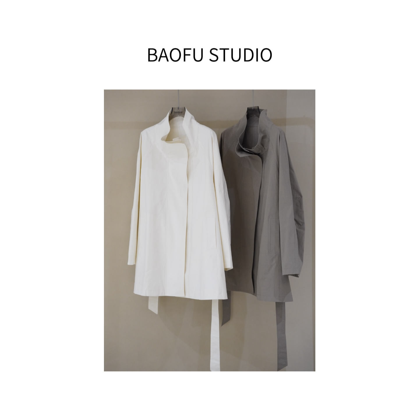 BAOFU studio | 法式CHIC冷淡风质感极简宽松立领纯色气质风衣