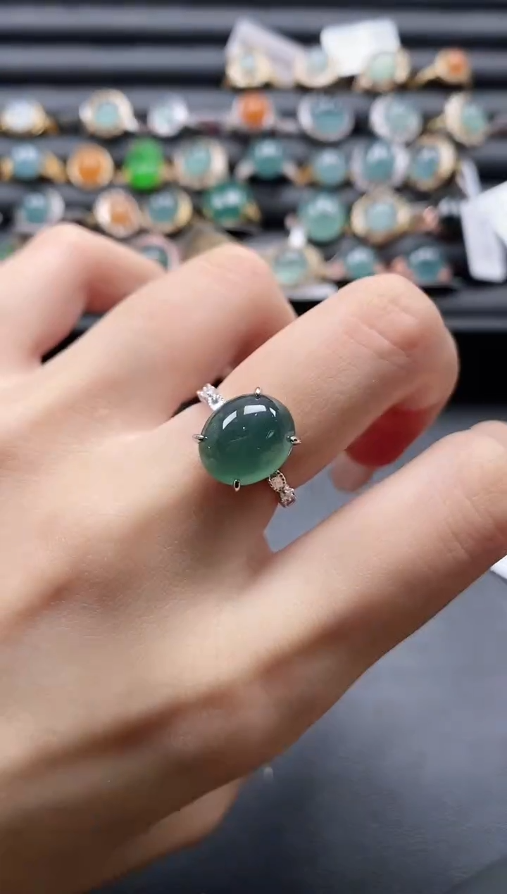 【闪购商品】翡翠戒指银S925镶嵌1111