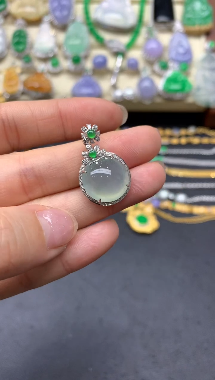 【闪购商品】翡翠颈饰18K金镶嵌128-中国好珍宝