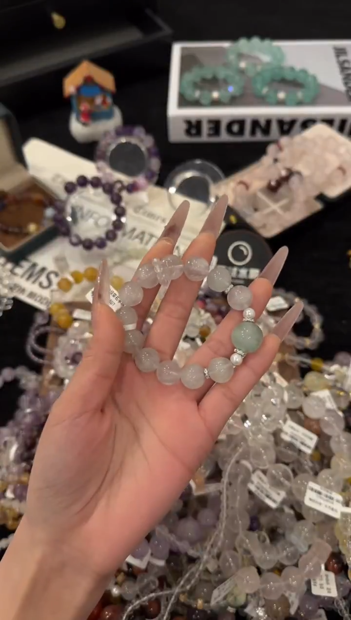 合金手链水晶拉丝萤石x1507