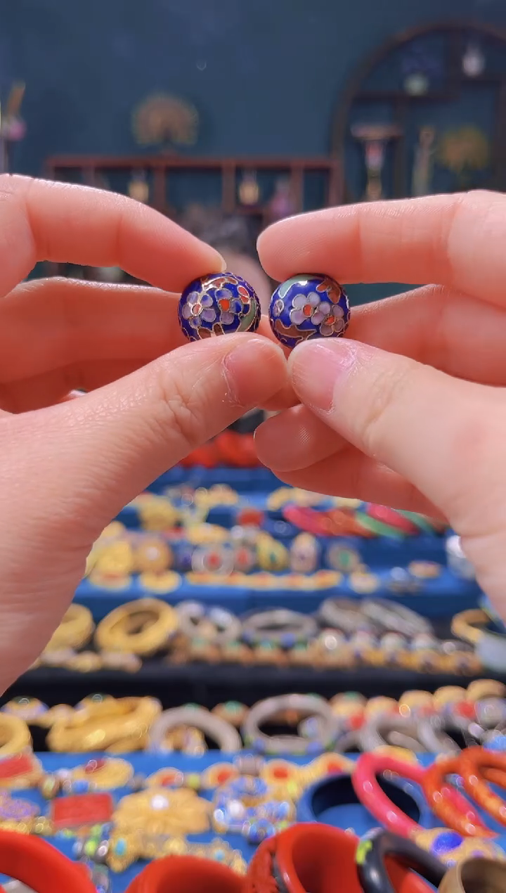 【闪购商品】非遗绝技 景泰蓝扁珠手串