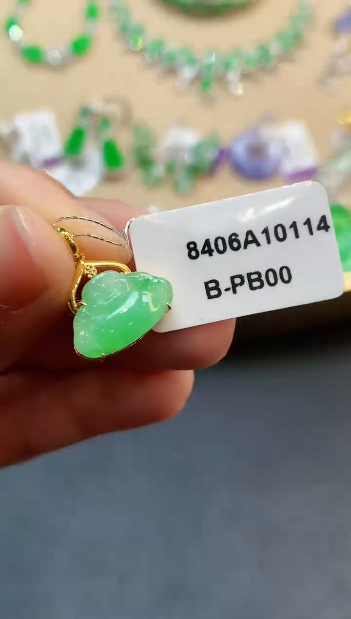 【闪购商品】翡翠吊坠(不含链)18K金镶嵌2913  