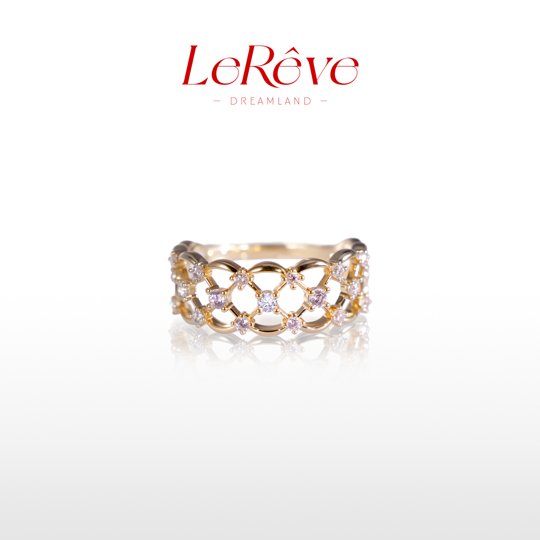 【LeReve满天星蕾丝戒指】镀k金镶钻VA平替日式轻珠宝