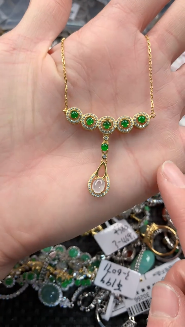 银S925镶嵌戒指翡翠111         6