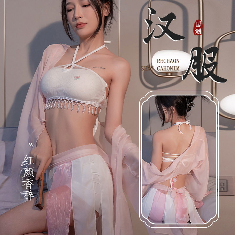 【国潮汉服】复古性感纯欲修身显瘦薄款汉元素仙女裙古风长款飘逸