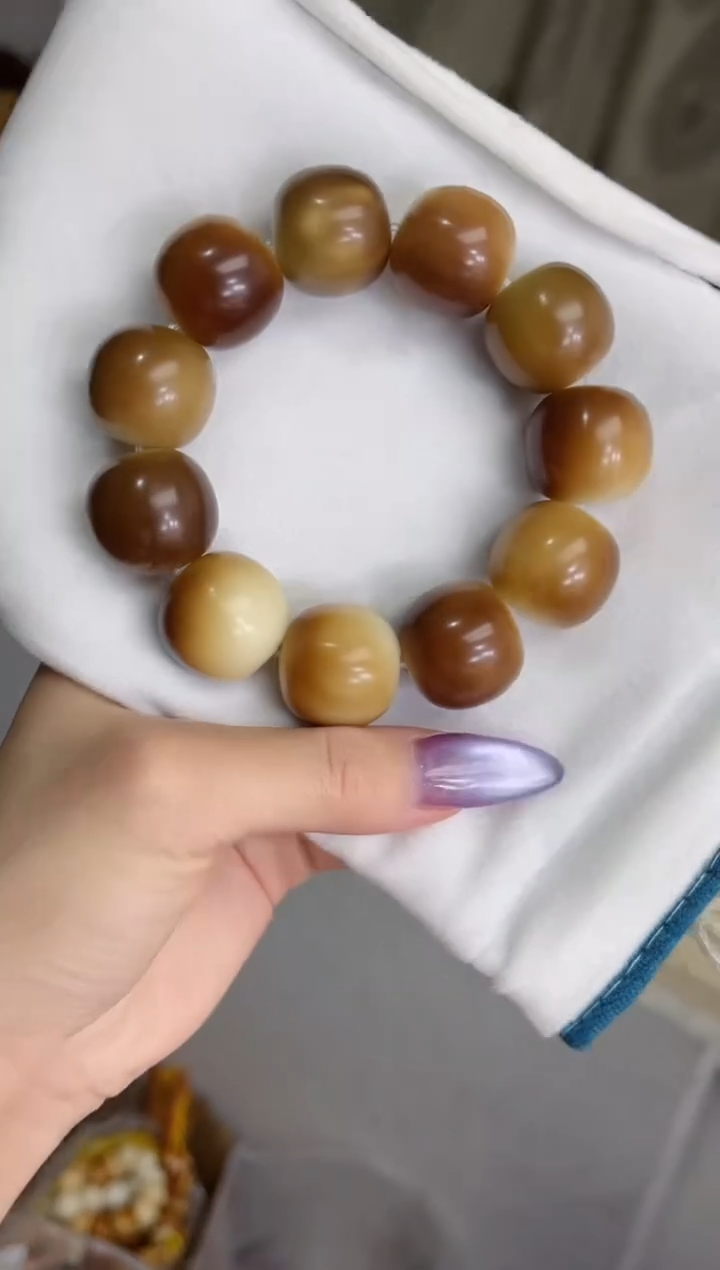 菩提根/象牙果手串s87干磨苹果桶21mm手串