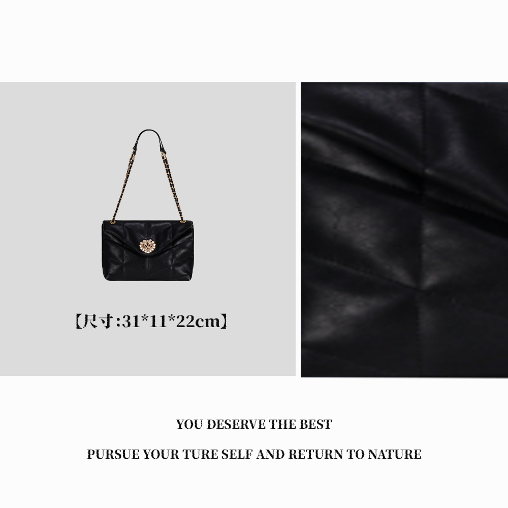 【特特甄选】GQ-14681-黑色轻奢真皮单肩包托特包百搭通勤女士休闲