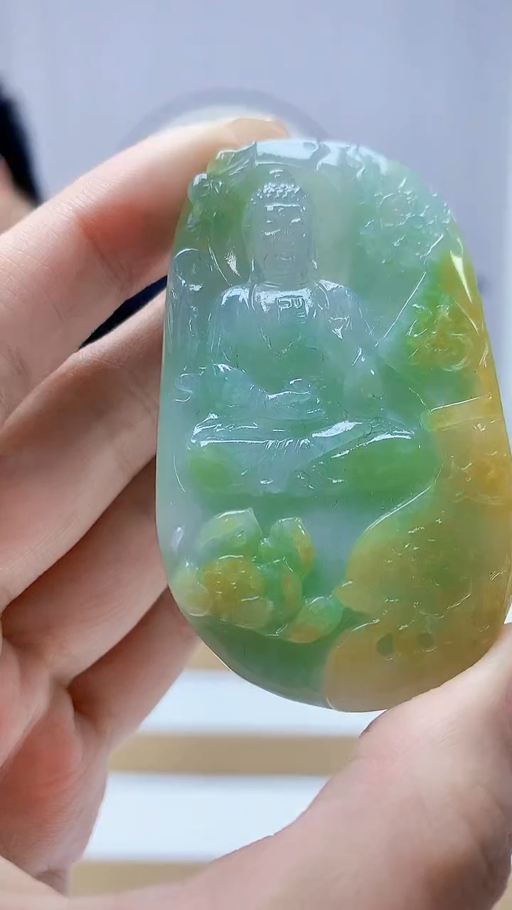未镶嵌定制翡翠4868MM-毛货挂件165